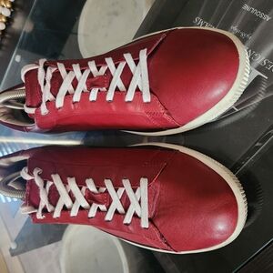 Diesel Red Leather Sneakers